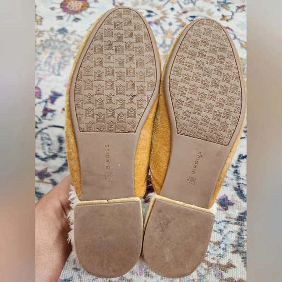 Birdies " The Phoebe" Inside Soles Faux Fur, Ribbon Bow, Golden Color, sz 9 - Picture 8 of 12